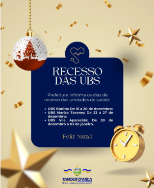 Unidades Básicas de Saúde vão ter recesso